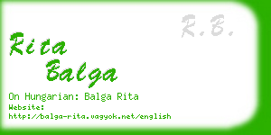 rita balga business card